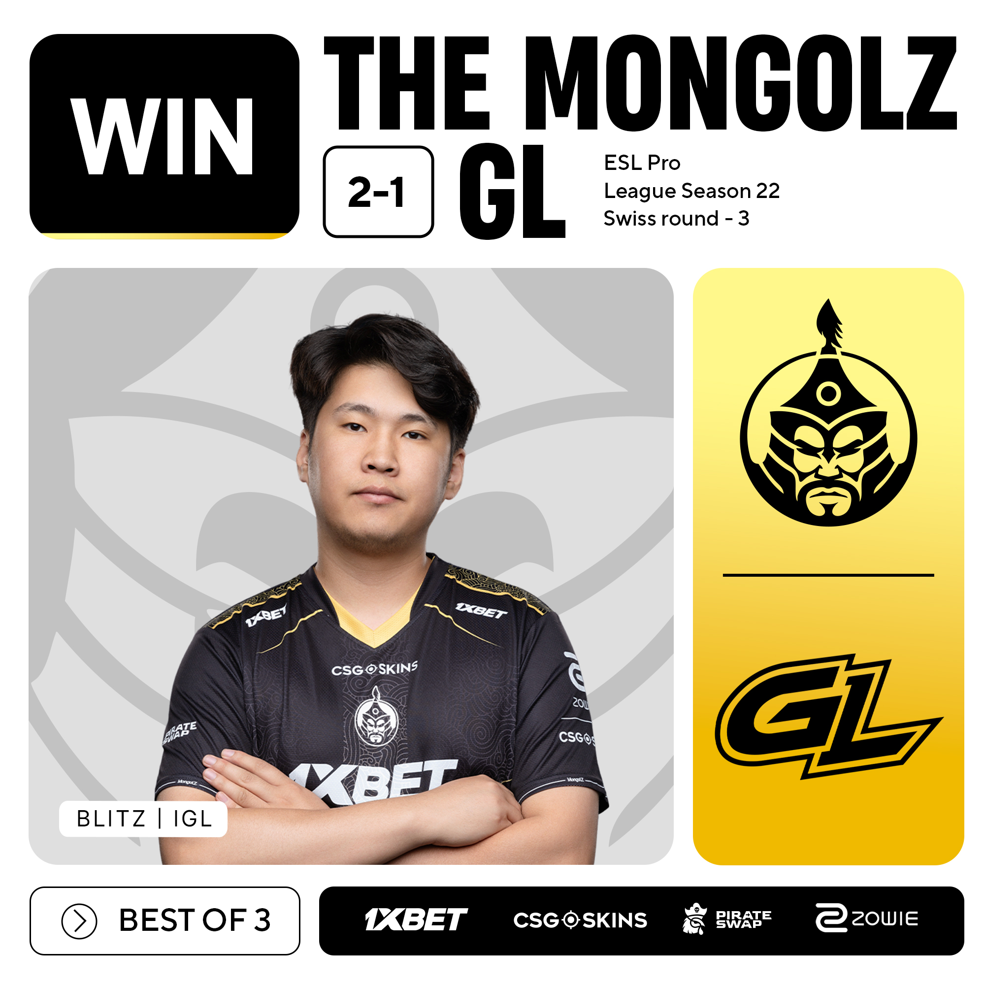 The MongolZ баг ESL Pro league ийн ээлжит тоглолтоо Испанийн Gentle Mates багтай хийнэ