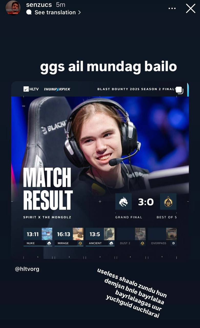 THE MONGOLZ баг Blast Premier Bounty S2 тэмцээнээр дахин Дэлхийн баг гэдгээ баталж чадлаа