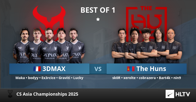 CS Asia Championships 2025 тэмцээнд The Huns Esports баг өнөөдөр тоглолтоо хийнэ