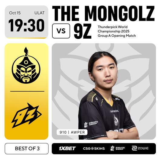 The MongolZ баг Thunderpick World Championship 2025 тэмцээний эхний тоглолтоо хийхэд бэлэн